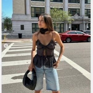 Zara Strappy Sheer Top